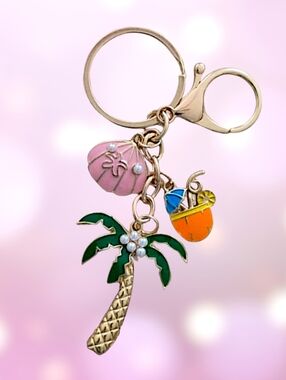Tropical Bag Charm / Keychain with Charms